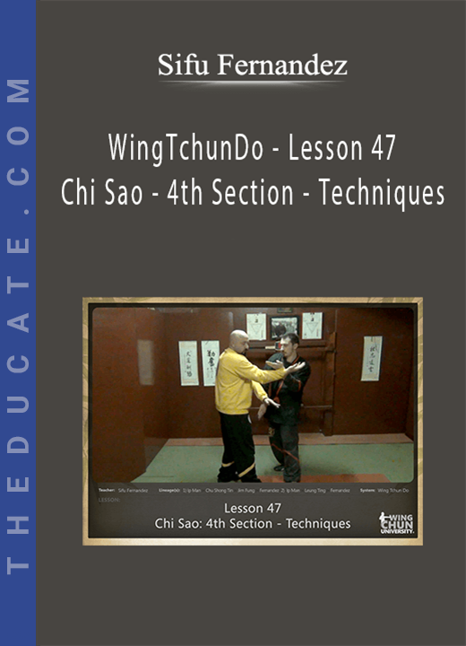 Sifu Fernandez - WingTchunDo - Lesson 47 - Chi Sao - 4th Section - Techniques