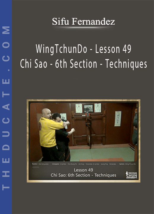 Sifu Fernandez - WingTchunDo - Lesson 49 - Chi Sao - 6th Section - Techniques