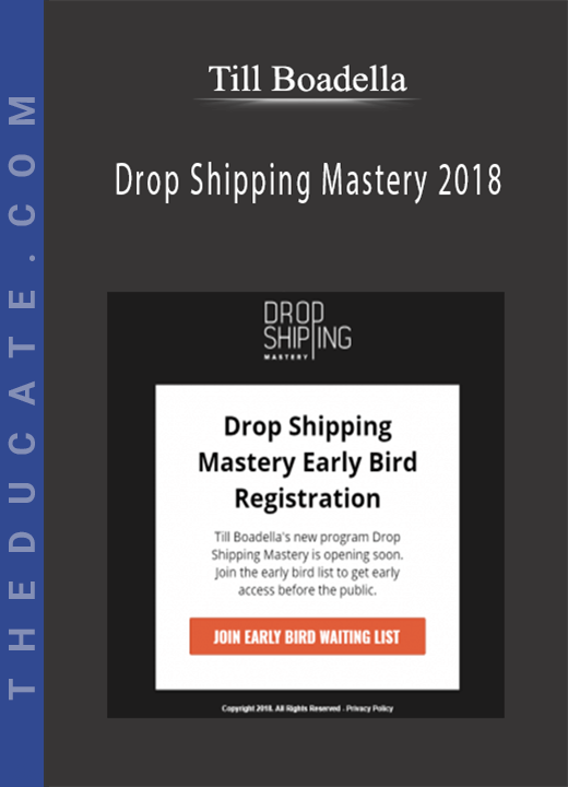 Till Boadella - Drop Shipping Mastery 2018