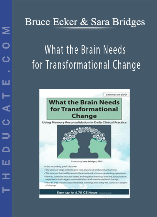 What the Brain Needs for Transformational Change: Using Memory Reconsolidation in Daily Clinical Practice - Bruce Ecker & Sara Bridges